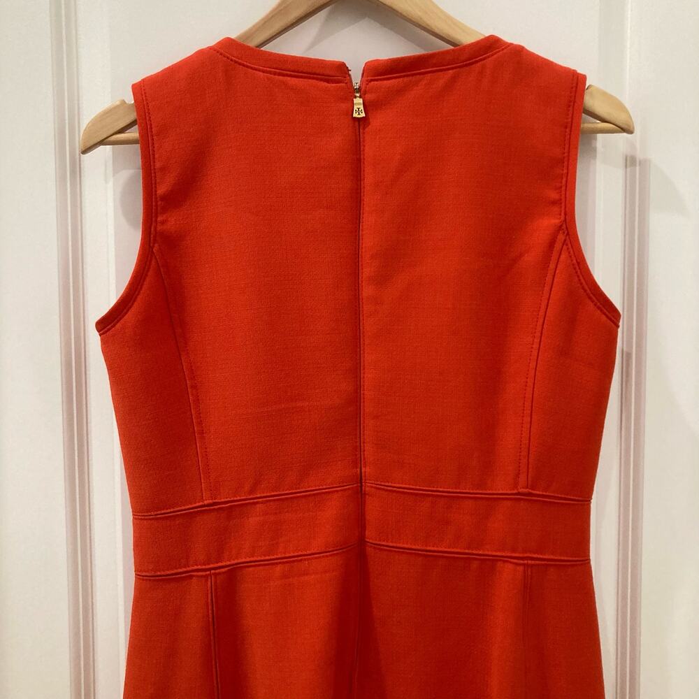 Tory Burch Mariel Orange & Gold Marmalade Knit Sleeveless Shift Dress Size 6 - Picture 7 of 14